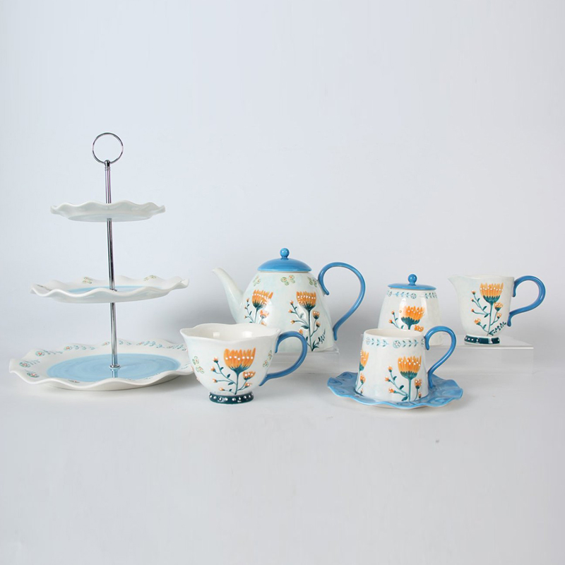 Hand-Painted Ceramic Tea Set