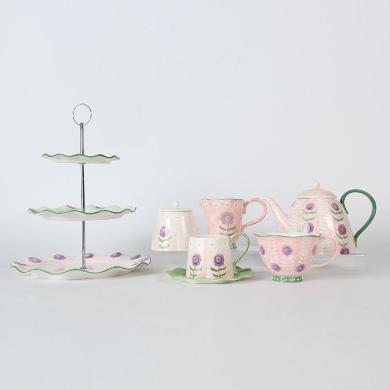 Hand-Painted Ceramic Tea Set